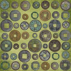 background of chinese coins