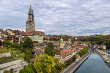 Obraz premium Bern and Berner Munster cathedral