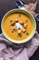 Homemade pumpkin soup
