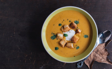Homemade pumpkin soup