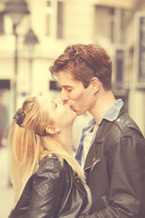 Urban couple outdoors.