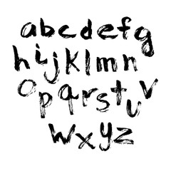 Alphabet in calligraphy brush