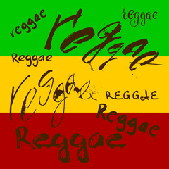 Vector isolated lettering poster in reggae style.