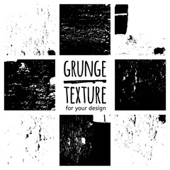 Grunge black textures on white background