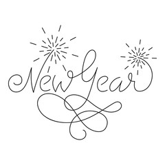 New Year lettering greeting card