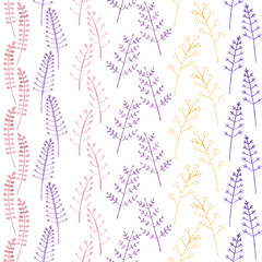 Watercolor hand drawn leaves