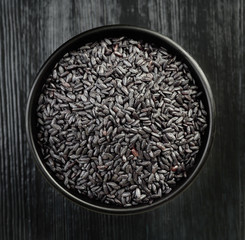 bowl of black rice