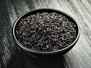bowl of black rice