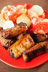 Baked pork ribs