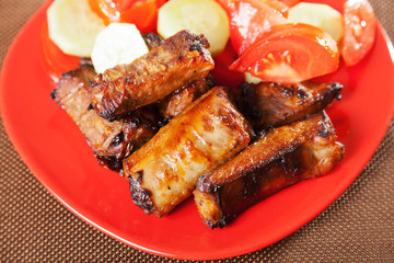 Baked pork ribs