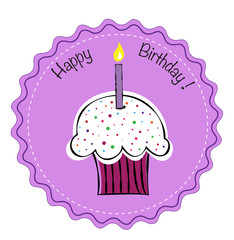 Happy Birthday Cupcake with Candle