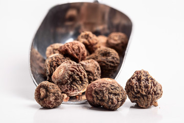 dried fig fruit on white background