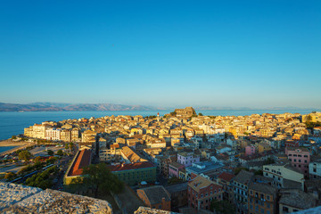 Obraz premium Aerial view from New fortress Kerkyra, Corfu island, Greece