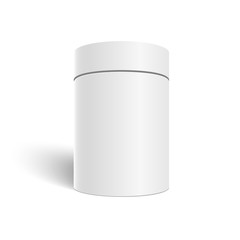 White 3D Vector Cylinder Isolated on White Background. Tea Cofee