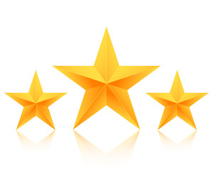 Set of Vector Gold Stars Icon. Best Rating Gold Star Template