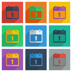 Set of Christmas with shadow flat concept modern design