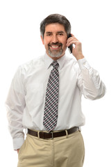 Naklejka premium Businessman Using Cellphone