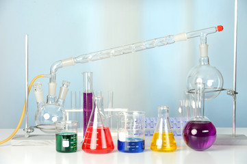 Laboraory Glassware on Table