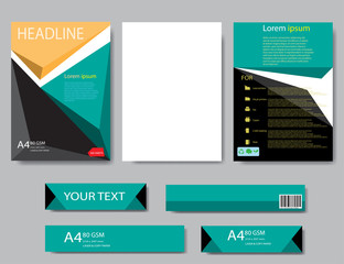 Design cover paper report. Abstract geometric vector template. D