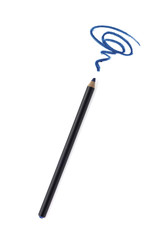 Cosmetic pencil and stroke isolated on white  