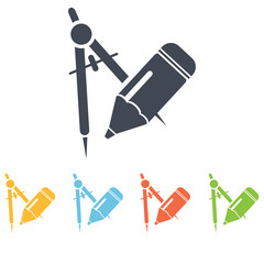 Divider and pencil icon