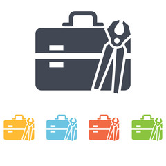 Construction suitcase icon