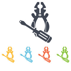 Screwdriver and pliers icon