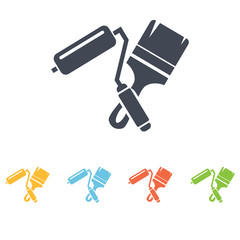 Roller and brush icon