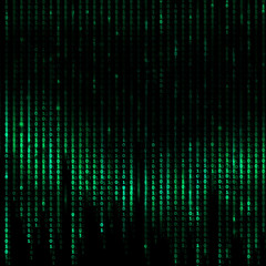 Computer's Binary Code - Green Digital Abstract background