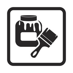 Bottle with glue and brush icon