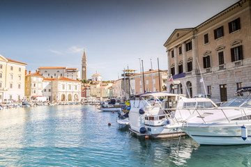 Panorama of beautiful Piran, Slovenia