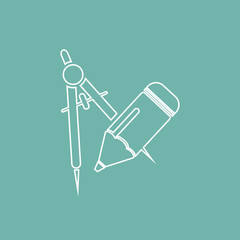 Divider and pencil icon