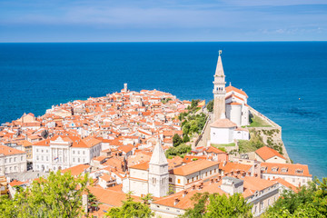 Panorama of beautiful Piran, Slovenia