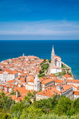 Panorama of beautiful Piran, Slovenia