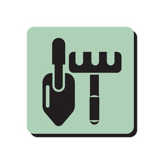 Rakes and shovel icon