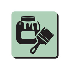Bottle with glue and brush icon