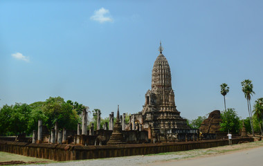 Fototapeta na wymiar Si Satchanalai Sukhothai Temple Wat Phrasirattana Mahathat Chaliang Thailand
