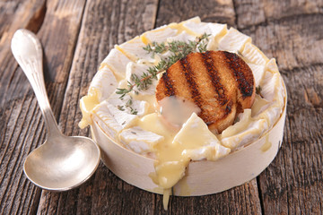 baked camembert and bread