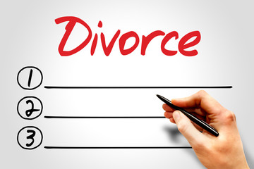 Divorce blank list concept