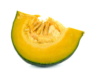 Green pumpkin isolated on the white background