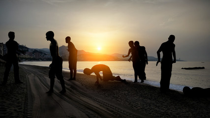 Migrants on the beach