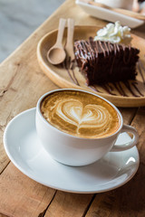 Cappuccino or latte coffee.