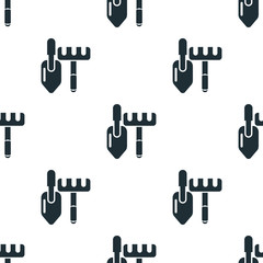 Rakes and shovel icon