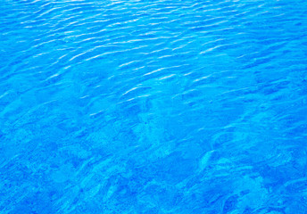 Blue pool water