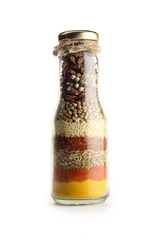 mixed spices in a bottle