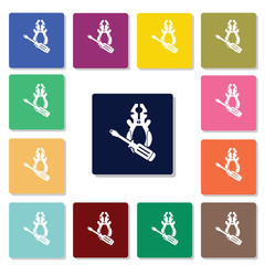 Screwdriver and pliers icon