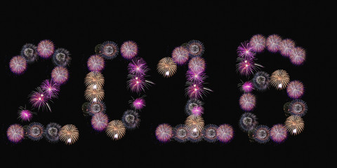 Happy New Year 2015 made of real firework