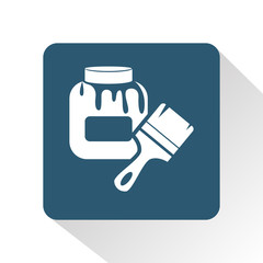 Bottle with glue and brush icon