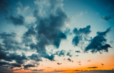 Fiery  sunset sky