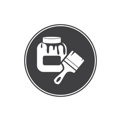 Bottle with glue and brush icon